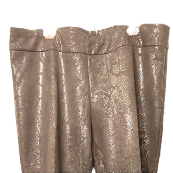 MELANIE LYNE Madison Snakeskin Pull-on Slacks in Black on Black (18) (NWOT) - Picture 9 of 16